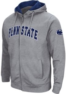 Colosseum Penn State Nittany Lions Mens Grey Henry Fleece Long Sleeve Full Zip Jacket