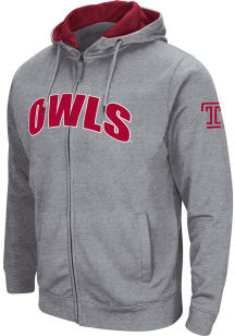 Colosseum Temple Owls Mens Grey Henry Fleece Long Sleeve Full Zip Jacket