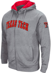 Colosseum Texas Tech Red Raiders Mens Grey Henry Fleece Long Sleeve Full Zip Jacket