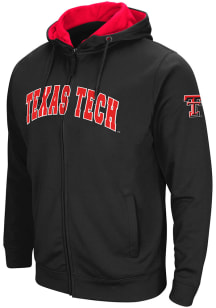 Colosseum Texas Tech Red Raiders Mens Black Henry Fleece Long Sleeve Full Zip Jacket
