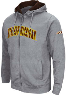 Colosseum Western Michigan Broncos Mens Grey Henry Fleece Long Sleeve Full Zip Jacket