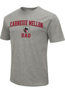 Colosseum Carnegie Mellon Tartans Grey Dad Number One Short Sleeve T Shirt