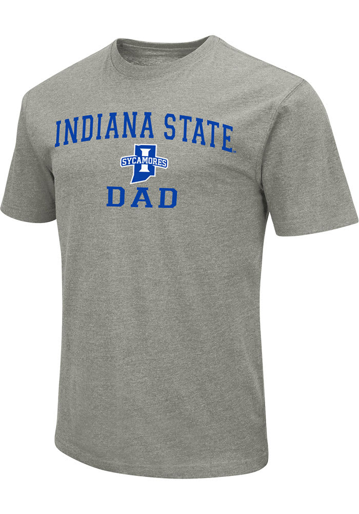 Colosseum Indiana State Sycamores Grey Dad #1 Short Sleeve Fashion T Shirt