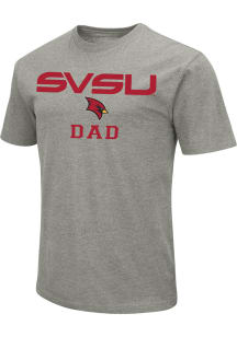 Colosseum Saginaw Valley State Cardinals Grey Dad Number One Short Sleeve T Shirt