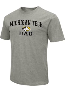 Colosseum Michigan Tech Huskies Grey Dad No1 Short Sleeve T Shirt