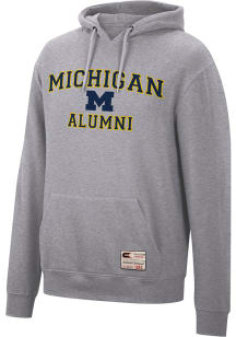 Colosseum Michigan Wolverines Mens Grey Alumni Long Sleeve Hoodie