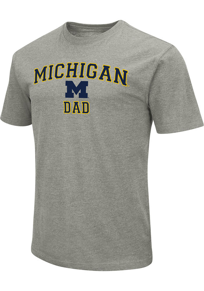 Colosseum Michigan Wolverines Grey #1 Graphic Dad Short Sleeve Fashion T Shirt