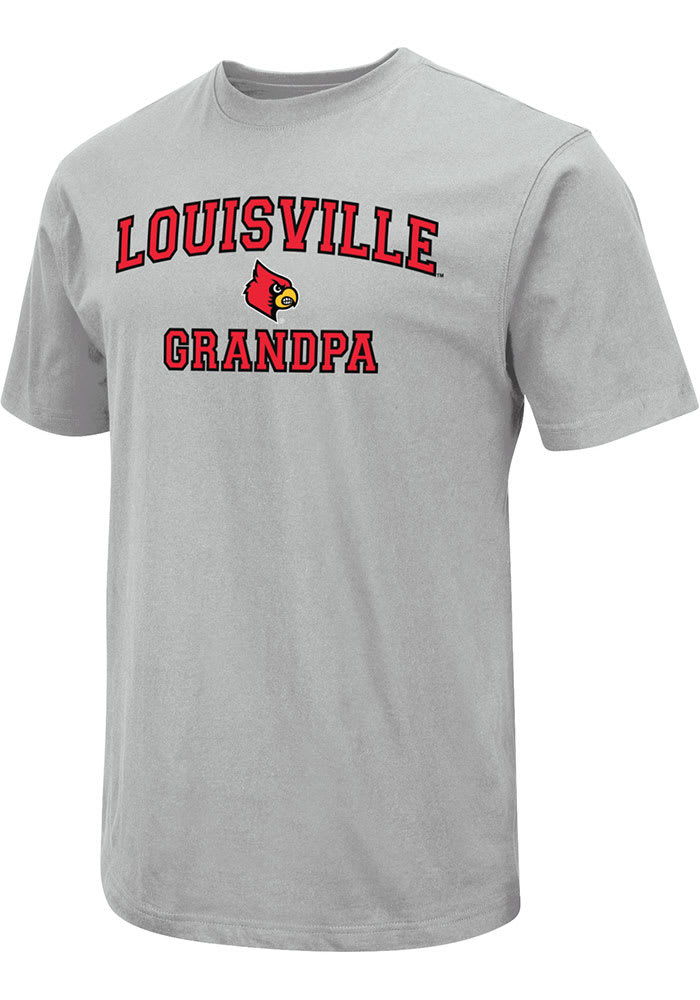 Colosseum Louisville Cardinals Grey #1 Graphic Grandpa Short Sleeve T Shirt