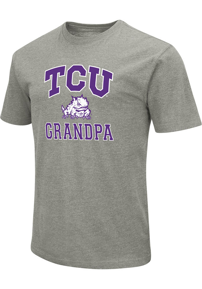 Colosseum TCU Horned Frogs Grey #1 Graphic Grandpa Short Sleeve Fashion T Shirt