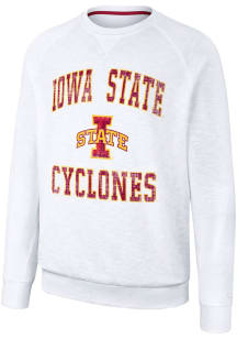 Colosseum Iowa State Cyclones Mens White Reggie Long Sleeve Crew Sweatshirt