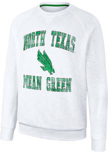 Colosseum North Texas Mean Green Mens White Reggie Long Sleeve Crew Sweatshirt