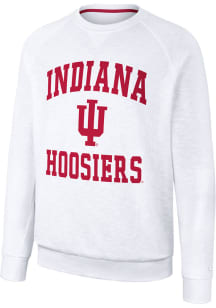 Colosseum Indiana Hoosiers Mens White Reggie Long Sleeve Crew Sweatshirt