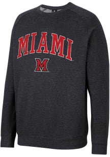 Colosseum Miami RedHawks Mens Black Parsons Long Sleeve Crew Sweatshirt