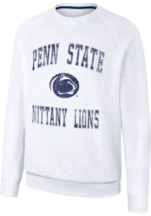 Colosseum Penn State Nittany Lions Mens White Reggie Long Sleeve Crew Sweatshirt