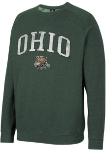 Colosseum Ohio Bobcats Mens Green Parsons Long Sleeve Crew Sweatshirt