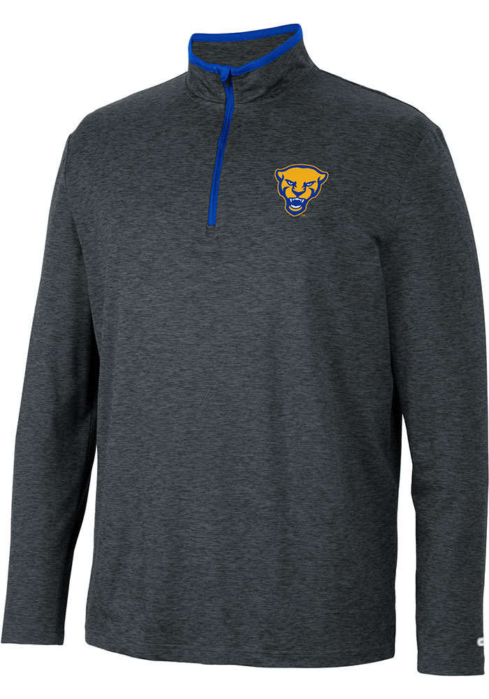 Colosseum Pitt Panthers Mens Black Tiger Long Sleeve 1/4 Zip Pullover
