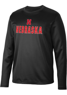 Mens Nebraska Cornhuskers Black Colosseum Reed Long Sleeve T-Shirt