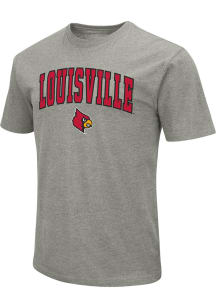 Colosseum Louisville Cardinals Grey Arch Mascot Short Sleeve T Shirt
