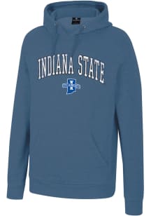 Colosseum Indiana State Sycamores Mens Blue Allen Long Sleeve Hoodie