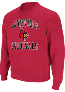 Colosseum Louisville Cardinals Mens Red Number One Graphic Long Sleeve Crew Sweatshirt