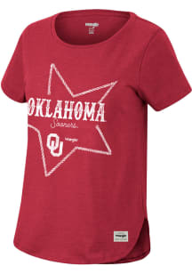 Wrangler Oklahoma Sooners Womens Crimson Western Star Short Sleeve T-Shirt