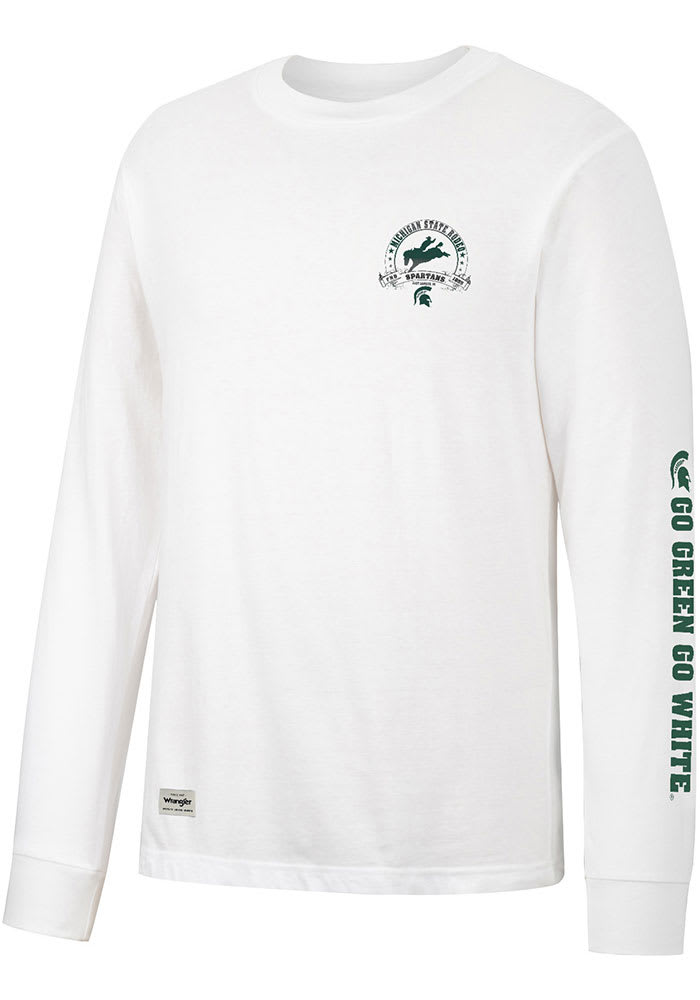 Wrangler Mens White Michigan State Spartans Rodeo Long Sleeve Tee ...