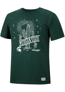 Wrangler Michigan State Spartans Green Desert Short Sleeve Fashion T Shirt