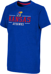 Colosseum Kansas Jayhawks Youth Blue Toontown Short Sleeve T-Shirt