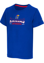 Colosseum Kansas Jayhawks Toddler Blue Marvin Short Sleeve T-Shirt