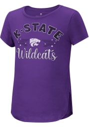 Colosseum K-State Wildcats Girls Purple Studio Short Sleeve Tee