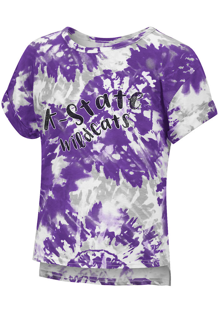 Colosseum K-State Wildcats Toddler Girls Purple Dip Tie Dye Short Sleeve T-Shirt