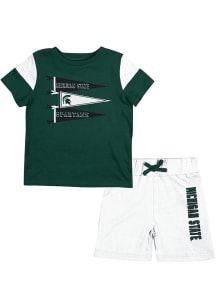 Infant Michigan State Spartans Green Colosseum Herman SS Top and Bottom Set
