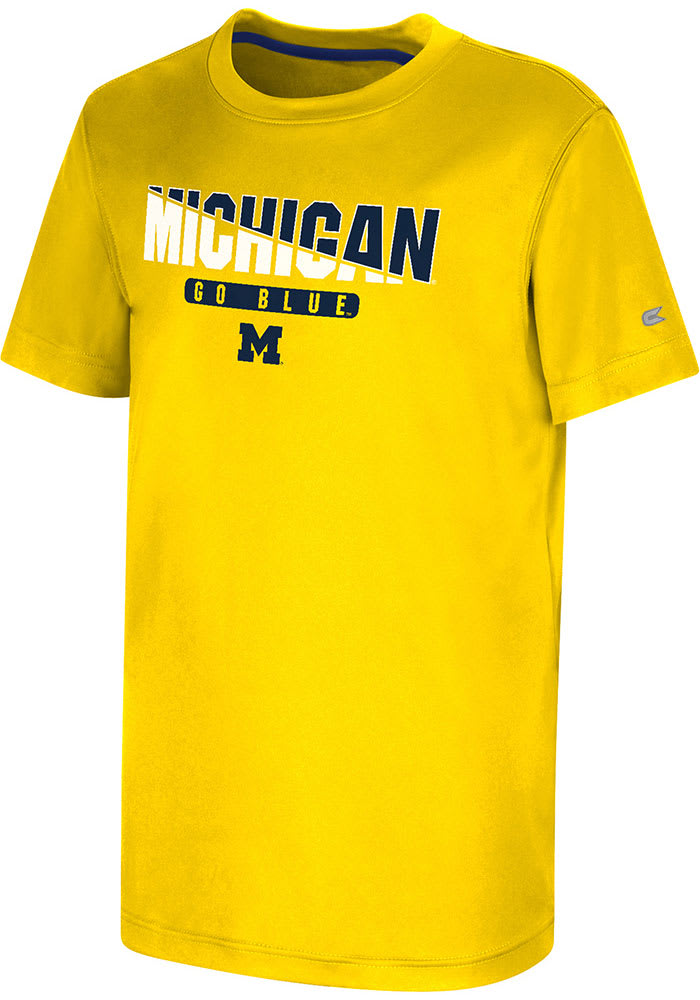 Colosseum Michigan Wolverines Youth Yellow RK Short Sleeve T-Shirt