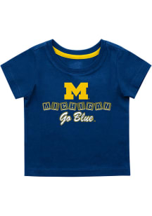 Infant Michigan Wolverines Navy Blue Colosseum Roger Short Sleeve T-Shirt