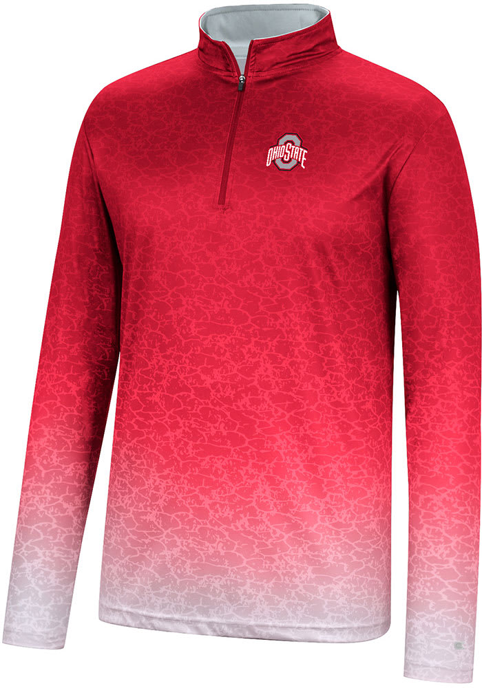 Colosseum Ohio State Buckeyes Youth Red Walter Long Sleeve Quarter Zip Shirt