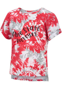 Toddler Girls Ohio State Buckeyes Red Colosseum Dip Tie Dye Short Sleeve T-Shirt