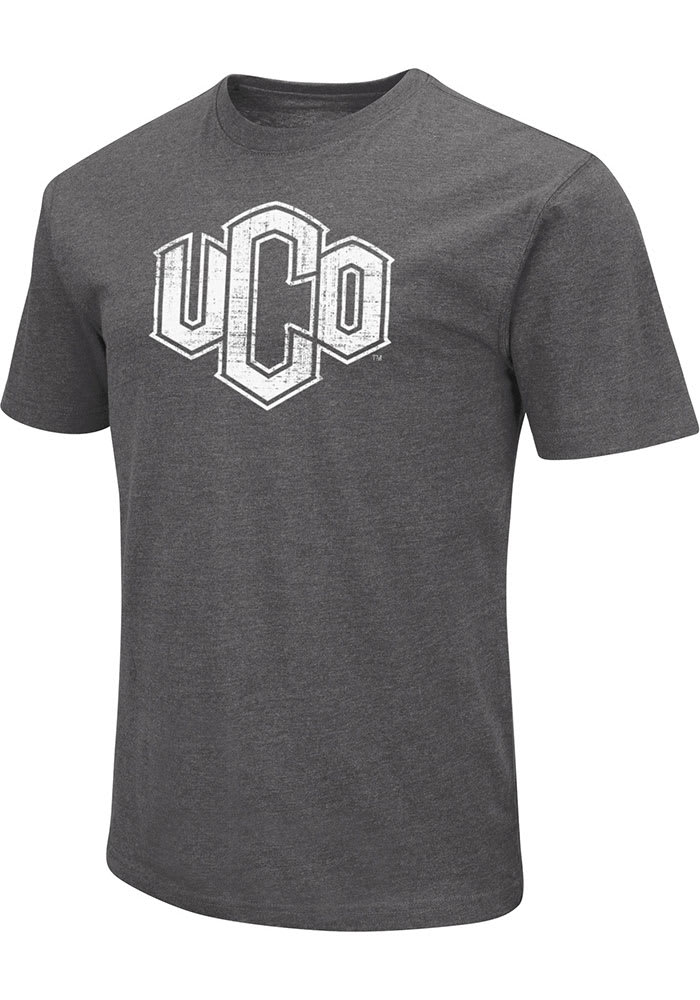Colosseum Central Oklahoma Bronchos Charcoal Playbook Team Logo Short Sleeve T Shirt