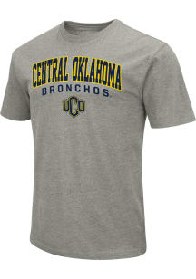 Colosseum Central Oklahoma Bronchos Grey Playbook Arch Mascot Short Sleeve T Shirt