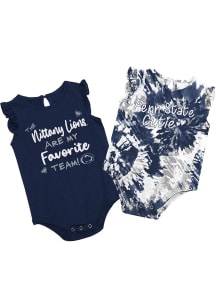 Colosseum Penn State Nittany Lions Baby Navy Blue Two Bits Tie Dye Set One Piece