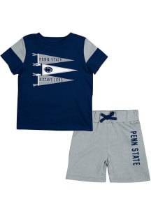 Colosseum Penn State Nittany Lions Infant Navy Blue Herman SS Set Top and Bottom