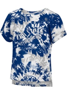 Toddler Girls Penn State Nittany Lions Navy Blue Colosseum Dip Tie Dye Short Sleeve T-Shirt