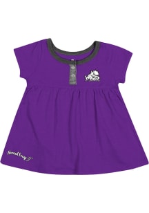 Colosseum TCU Horned Frogs Baby Girls Purple Jessica Short Sleeve Dress