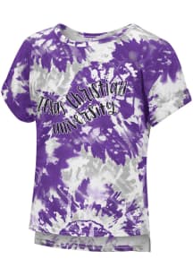 Colosseum TCU Horned Frogs Toddler Girls Purple Dip Tie Dye Short Sleeve T-Shirt