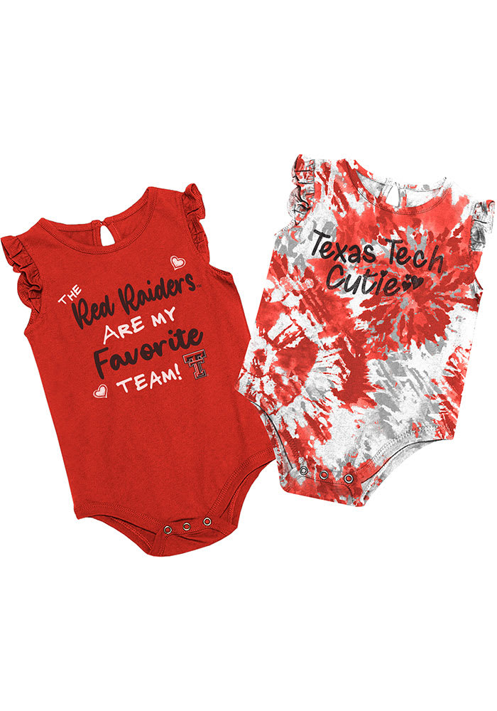 Colosseum Texas Tech Red Raiders Baby Red Two Bits Tie Dye Set One Piece
