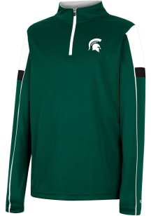 Colosseum Michigan State Spartans Youth Green Blumbloopas Long Sleeve Quarter Zip Shirt