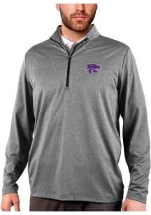 Antigua K-State Wildcats Mens Black Rally Long Sleeve 1/4 Zip Pullover
