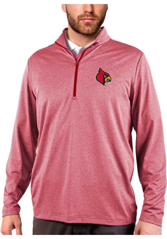 Cutter & Buck Men's NCAA Louisville Cardinals Shoreline Half Zip, Red, Small