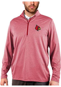 Antigua Louisville Cardinals Mens Red Rally Long Sleeve 1/4 Zip Pullover