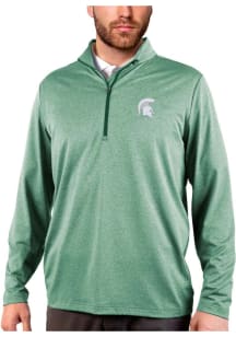Antigua Michigan State Spartans Mens Green Rally Long Sleeve 1/4 Zip Pullover