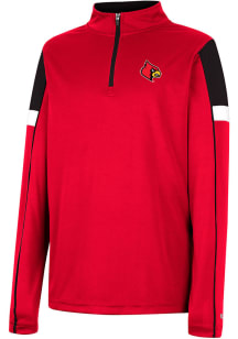 Colosseum Louisville Cardinals Youth Red Blumbloopas Long Sleeve Quarter Zip Shirt